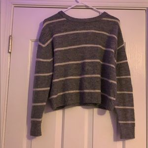 Gray striped sweater